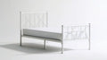 Białe metalowe łóżko jednoosobowe 90 x 200 cm