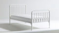 Białe metalowe łóżko pojedyncze 90 x 200 cm, 208 x 97 x 90 cm