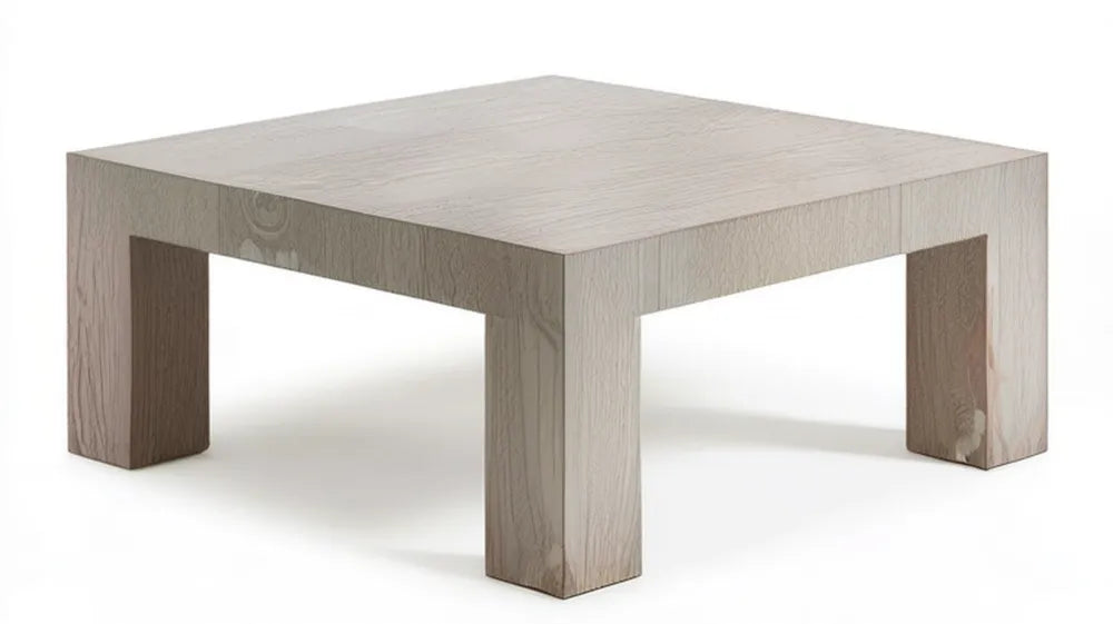 Kwadratowy stolik kawowy z MDF w kolorze jasnego dębu 80 x 80 x 45 cm